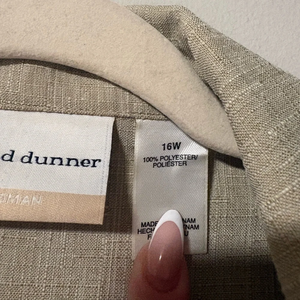 Alfred Dunner Linen 3/4 Sleeve Blazer 16W - Picture 5 of 6